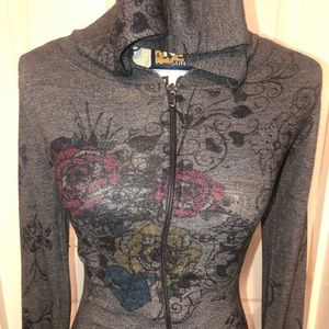 Floral design zip up hoodie🌹